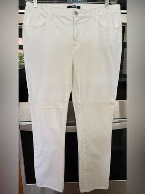 Chaps White Straight Leg Jeans Women Size 12 Stretch Denim Classic Pants